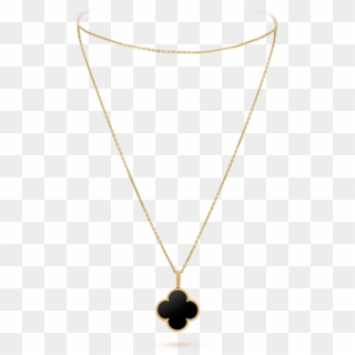 Magic Alhambra Long Necklace, 1 Motif, Gold - Van Cleef & Arpels Clipart