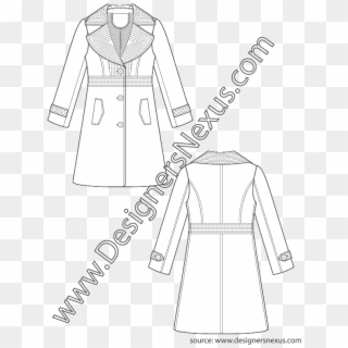 Svg Free Stock Flat Drawing Trench Coat - Pattern Clipart