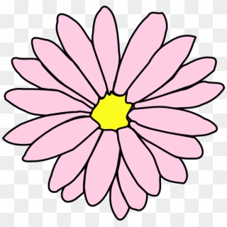 Pink Daisy Flower 3 Clip Art - Single Flower Coloring Page - Png Download