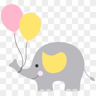 Elefantinho Cha De Bebe Png Pinterest Babies - Elephant With Balloon Clipart Transparent Png
