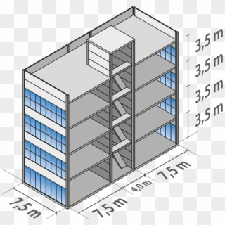 A Altura Destas Construções É De 3,5 M Por Pavimento, - Edificio Residencial 3 Pavimentos Clipart