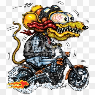 Yellow Monster Orange Cycle - Biker Monster Clipart