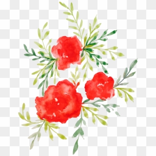 Watercolor Roses - Watercolor Red Flowers Transparent Clipart