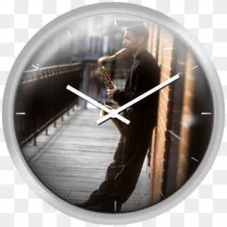 Sax Player - Wall Clock Clipart