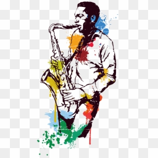 Saxophone Stained Water Saxophonist Transprent Png - Saxophone Player Clipart