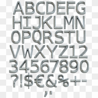 Metal Bevel Font - Metal Alphabet Transparent Clipart