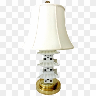 Vintage Chinese Blanc De Chine White Pagoda Table Lamp - Lampshade Clipart