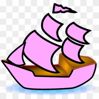 Sailboat Clipart Pink Boat - Animated Pic Of Ship - Png Download