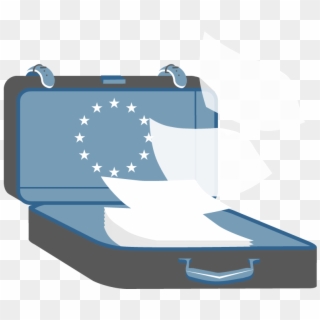 A Auitcase Full Of Papers Flying Away Clipart