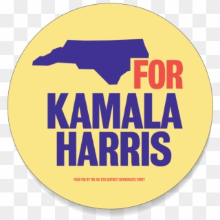 Nc For Kamala Harris Button - Circle Clipart