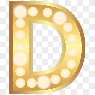 D, Glamour, Gold, Lights, Theater Letter, Alphabet - Circle Clipart