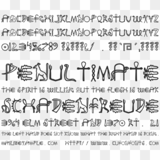 Fake Hieroglyphs Font Preview - Myriad Font Clipart
