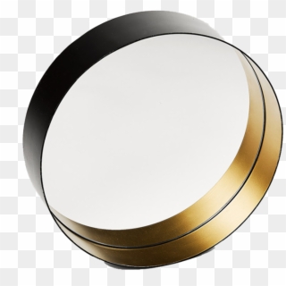 Mirror Q2 Black/gold - Spiegel Rond Zwart Met Goud Clipart