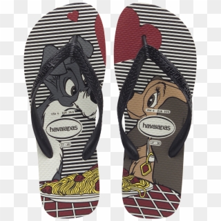 Havaianas Lady And The Tramp Valentines Day Flip Flops - Disney Havaianas Adults Clipart