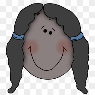 Girl Face With Pigtails Clip Art - Girl No Face Clipart - Png Download