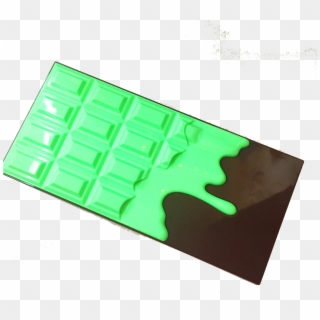 A Luminous Green Dripping Chocolate Design On A Brown - Carmine Clipart