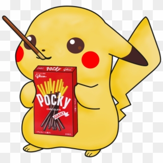 Pokeball Clipart Pikachu - Pikachu With Pocky - Png Download
