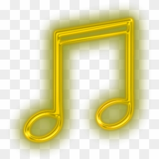 Ftestickers Music Musicnote Neon Yellow - Neon Music Note Png Clipart