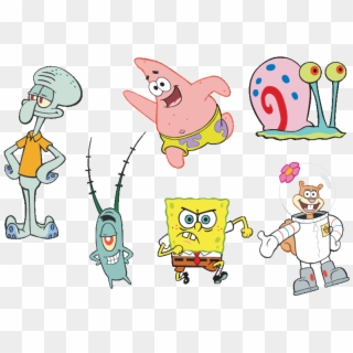 Download Free Printable Clipart And Coloring Pages - Spongebob Squarepants Personages - Png Download