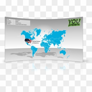World Map Template For Powerpoint By Youpresent - Map Clipart