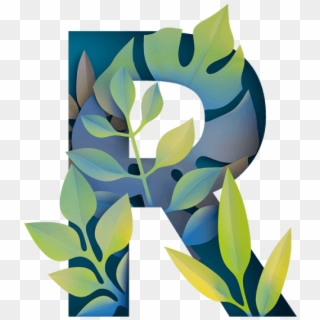 Green Organic Paper Jungle Font - Floral Design Clipart