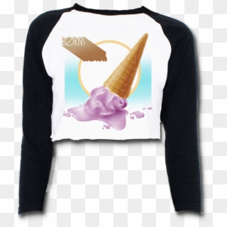 Melt Cropped Baseball T-shirt - Ice Cream Cone Clipart