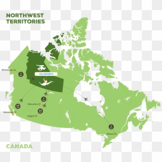 Map Of Canada With Flight Plan Routes To Get To The - Map Of Canada Icon Clipart
