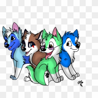 Anime Wolf Pups Playing - Cartoon Clipart (#5904690) - PikPng