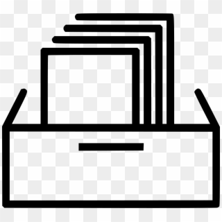 File Cabinet Drawer Paper Documents Comments - Filing Icon Clipart