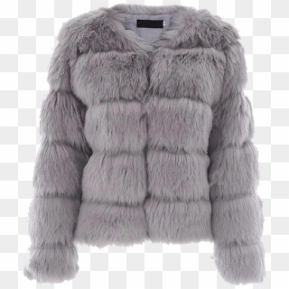 Grey Faux Fur Jackets Clipart