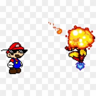 Mario Chucks A Fireball - Mario Pixel Clipart