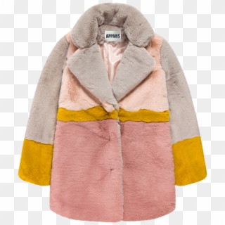Apparis Lisa Color Blocked Faux Fur Coat , Png Download - Apparis Lisa Color Block Coat Clipart