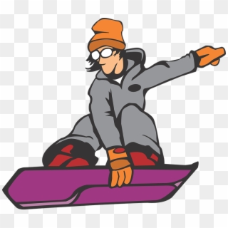 Cartoon, Snowboard, Sport, Winter, Teen, Hat, Flying - Snowboarding Clipart Transparent - Png Download