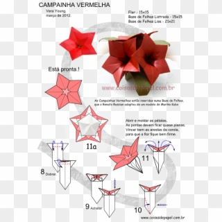 Diagrama Da Flor Do Mato "campainha Vermelha" - Como Hacer Origami De Flores Clipart