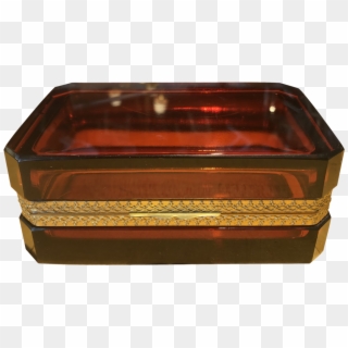 French Dark Amber Glass Box - Antique Clipart