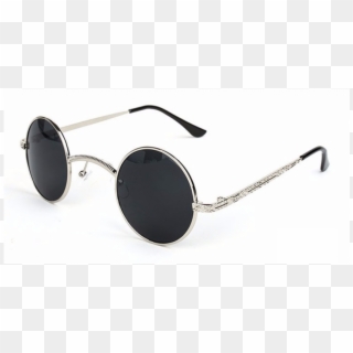 Black Round Sunglasses Silver Frame Clipart