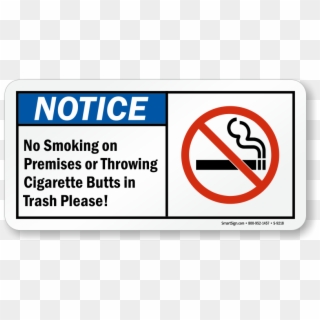 Cigarette Butt Sign - Sign Clipart