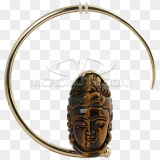 Large Brass Hoops With Tiger Eyes Shiva Mask Brass - Painted Turtle Clipart