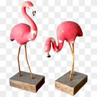 Fantastic Pair Of 1950's Vintage Pink Flamingos - Greater Flamingo Clipart
