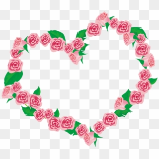 Heart Rose Png Pic - Coração De Flores Rosa Clipart