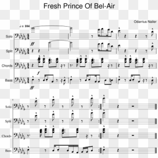 Fresh Prince Of Bel Air - Fresh Prince Of Bel Air Trombone Sheet Music Clipart