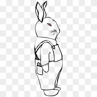 Bunny In Overalls Black White Line Art 999px 212 - Clip Art - Png Download