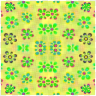 Psychedelic Flowers Yellow Halftone2 Wallpaper - Motif Clipart