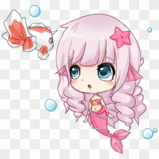 Cute Mermaid Clipart - Cute Chibi Girl Mermaid - Png Download