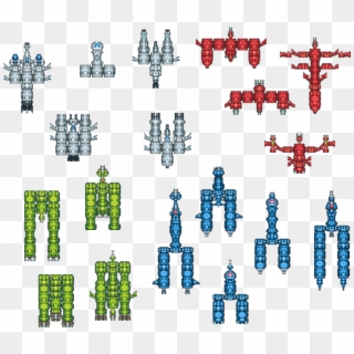 Spaceship Styles In Different Colors, Evolved By Several - Genetic Algorithm In Game Clipart