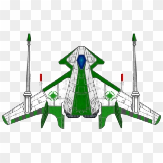 Top Down View Starship - Illustration Clipart