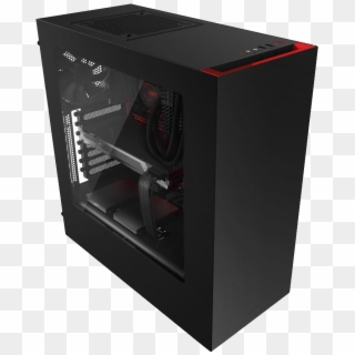 1 Black Red - Gabinete Nzxt S340 Blue Edition Ca S340mb Gb Clipart