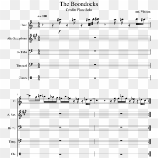 The Boondocks Credits - Splatoon 2 Fins And Fiddles Sheet Music Clipart