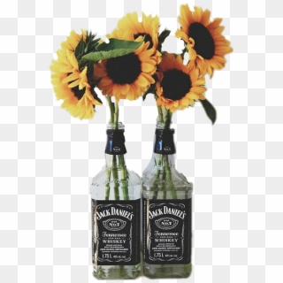 #sunflower #drink #jackdaniels #tumblr #flower #freetoedit - Jack Daniels Bottle Vase Clipart