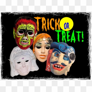 Vintage Halloween Masks Clipart